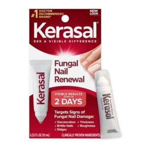 Kerasal Nail Renewal, Restores Appearance of Discolored or Damaged Nails, 0.33 fl oz (Packaging May Vary)