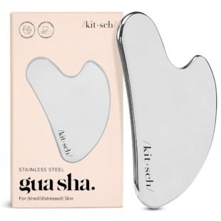 Kitsch Stainless Steel Gua Sha Facial Tools - Guasha Tool for Face, Face Sculpting Tool, Jawline Shaper, Double Chin Reducer, Body Gua Sha Tools, Lymphatic Drainage Massager,...