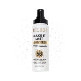 Milani Sunscreen Setting Spray + Primer, Make It Last Sunscreen for Face- SPF 30 UVA & UVB Protection Antioxidant Rich Formula for Broad Spectrum Protection, Prime + Set +...
