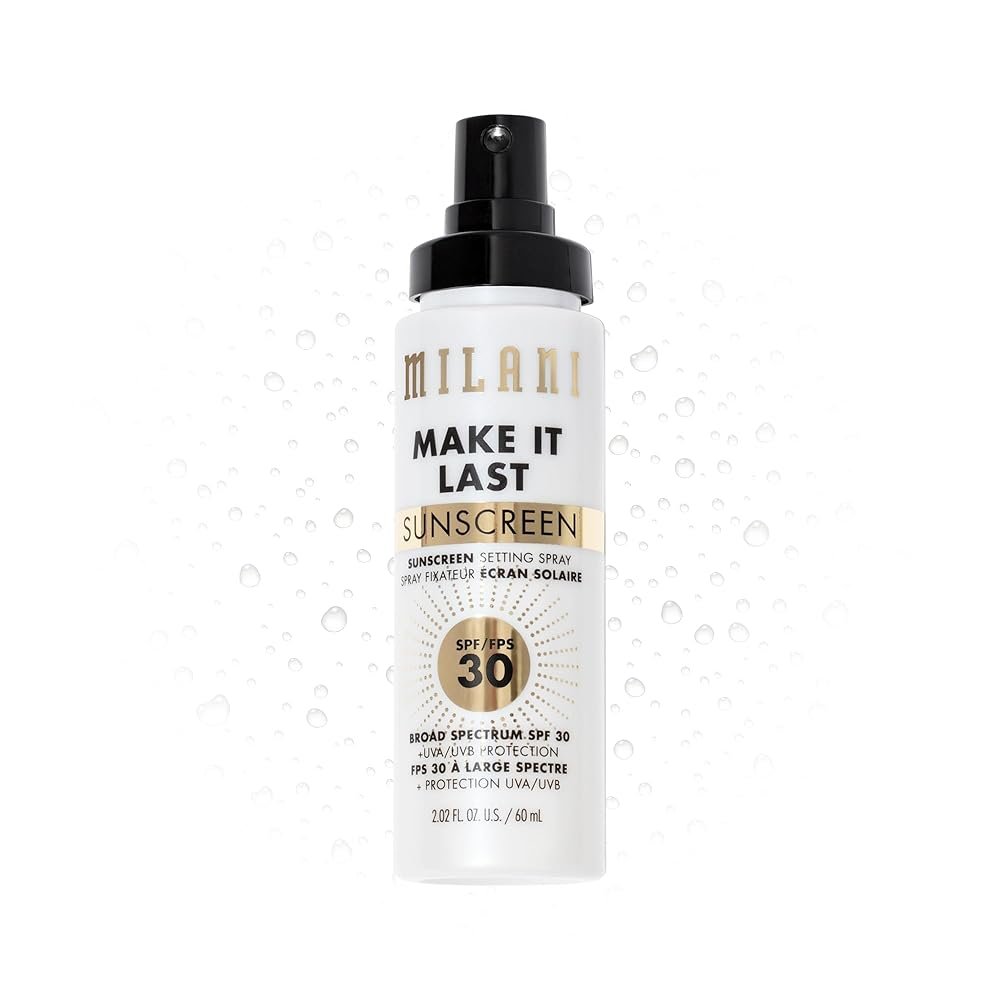 Milani Sunscreen Setting Spray + Primer, Make It Last Sunscreen for Face- SPF 30 UVA & UVB Protection Antioxidant Rich Formula for Broad Spectrum Protection, Prime + Set +...