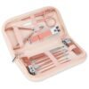 Nail Clippers and Beauty Tool Portable Set, Rose Gold Martensitic Stainless Steel Manicure Set 12 in 1, with Pink Leather Bag, Suitable for Home, Workplace, Outdoor Travel, Gift...