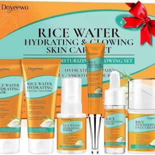 Skin Care Set,Women Teen Milk Skincare Rice Water Hydrate Glow Repair Anti-Aging Facial Routine Kit Gift Set for Womens Mom Wife Teenager Girl Birthday Trendy Stuff Christmas...