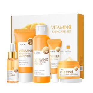 Skincare Gift Set for Teenage Girls,Vitamin C Skin Care Set - 5 Piece Gentle Skin Cleaning & Care Travel Size Kit With Cleanser, Toner, Face Serum,Eye Cream,Face Cream Brighten...